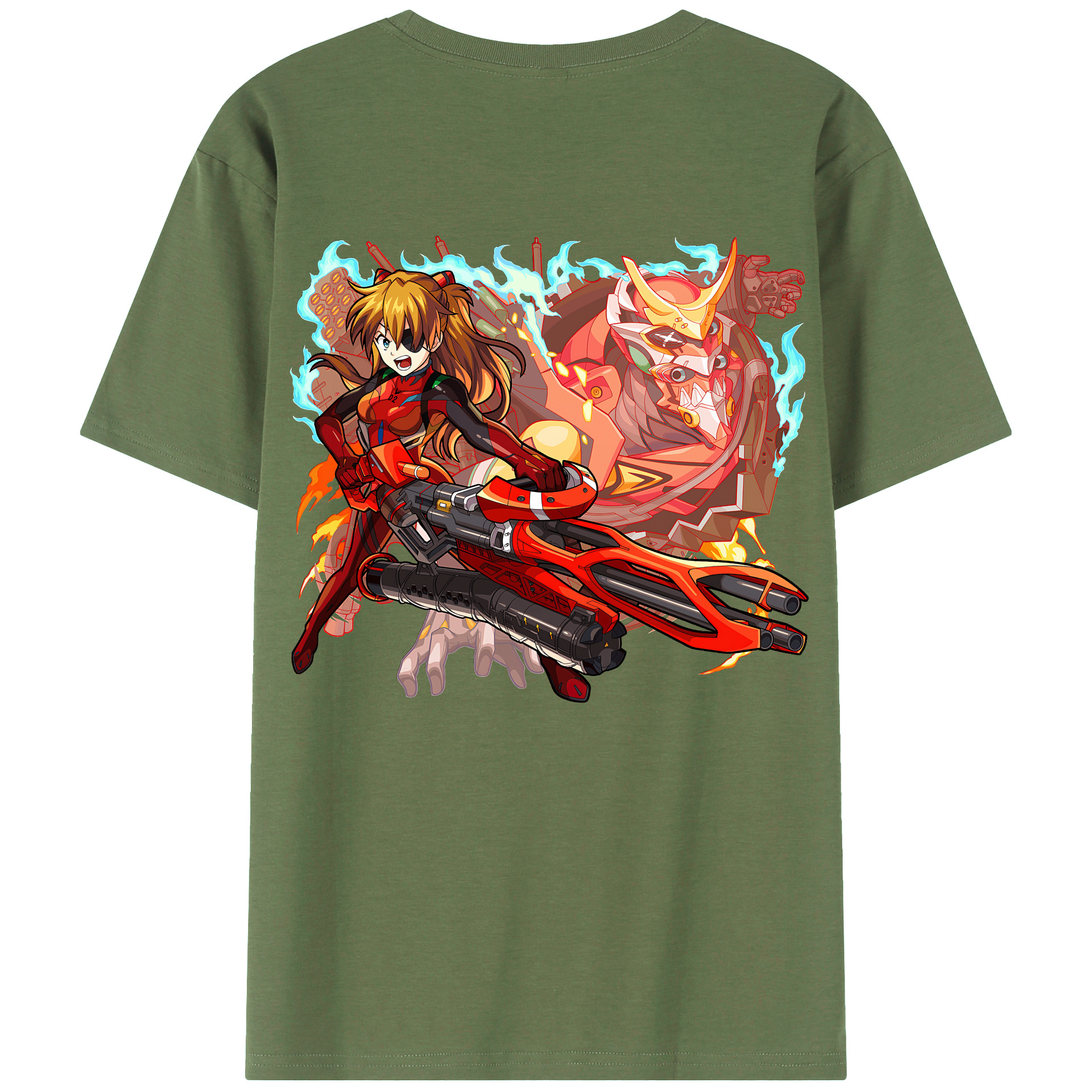 （画像用） EVA 新世紀エヴァンゲリオン 綿100％ メンズ半袖Tシャツ（バックプリント） 通気性